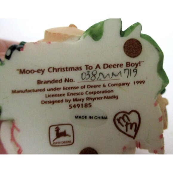 John Deere Christmas Cow Figurine Moo-ey Christmas to a Deere Boy Vintage 1999 - Picture 5 of 5